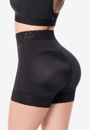 Short Emma cachetero costillero con realce Negro