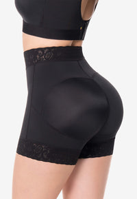 Short Emma cachetero costillero con realce Negro