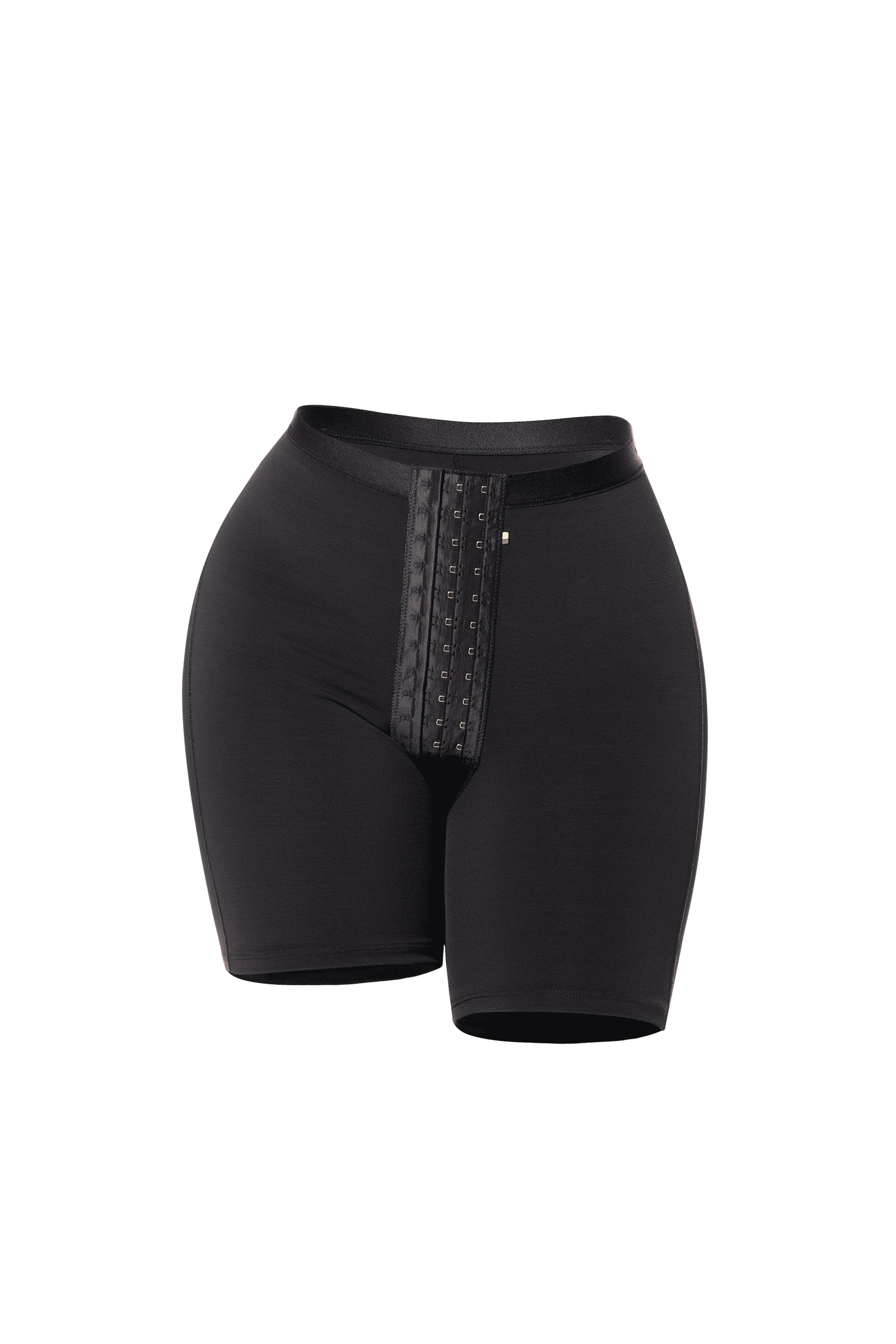 Short Miranda a la cintura media pierna con realce Negro