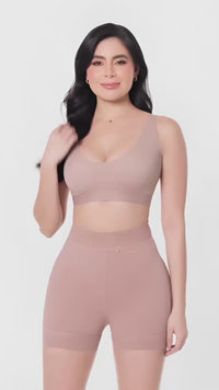 Short Vera cachetero costillero con realce Cocoa