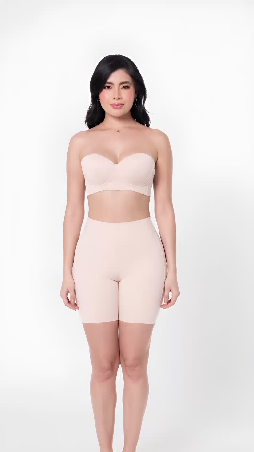 Short Julia invisible a la cintura media pierna Beige