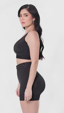 Short Emma cachetero costillero con realce Negro